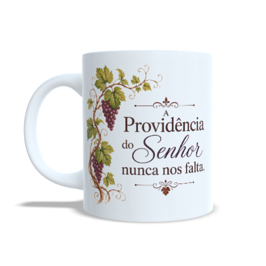 Caneca Personalizada - A PROVIDÊNCIA DO SENHOR NUNCA NOS FALTA